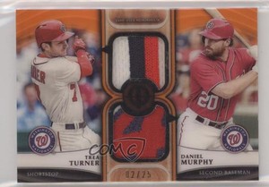 2018 Topps Tribute Dual Relics Orange /25 Daniel Murphy Trea Turner #DR-TM
