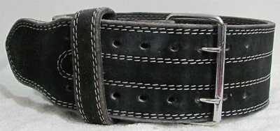 Flex Sports Powerlifting Belt 2-Pronged-Black Leather/Suede (Size Medium) Used Foto 1 de 4