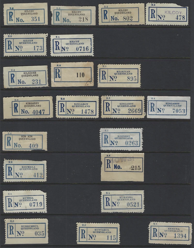 Etiquetas de registro de Australia Queensland Kilcoy Kilkivan Kingaroy Kowbi ++ Foto 1 de 1