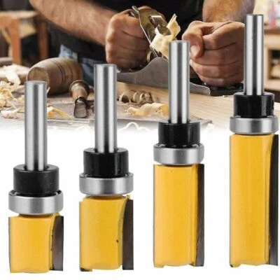 4SET Bündigfräser 8mm Schaft Nutenfräser Oberfräse Schaftfräser Holzfräser Tools - Bild 1 von 4