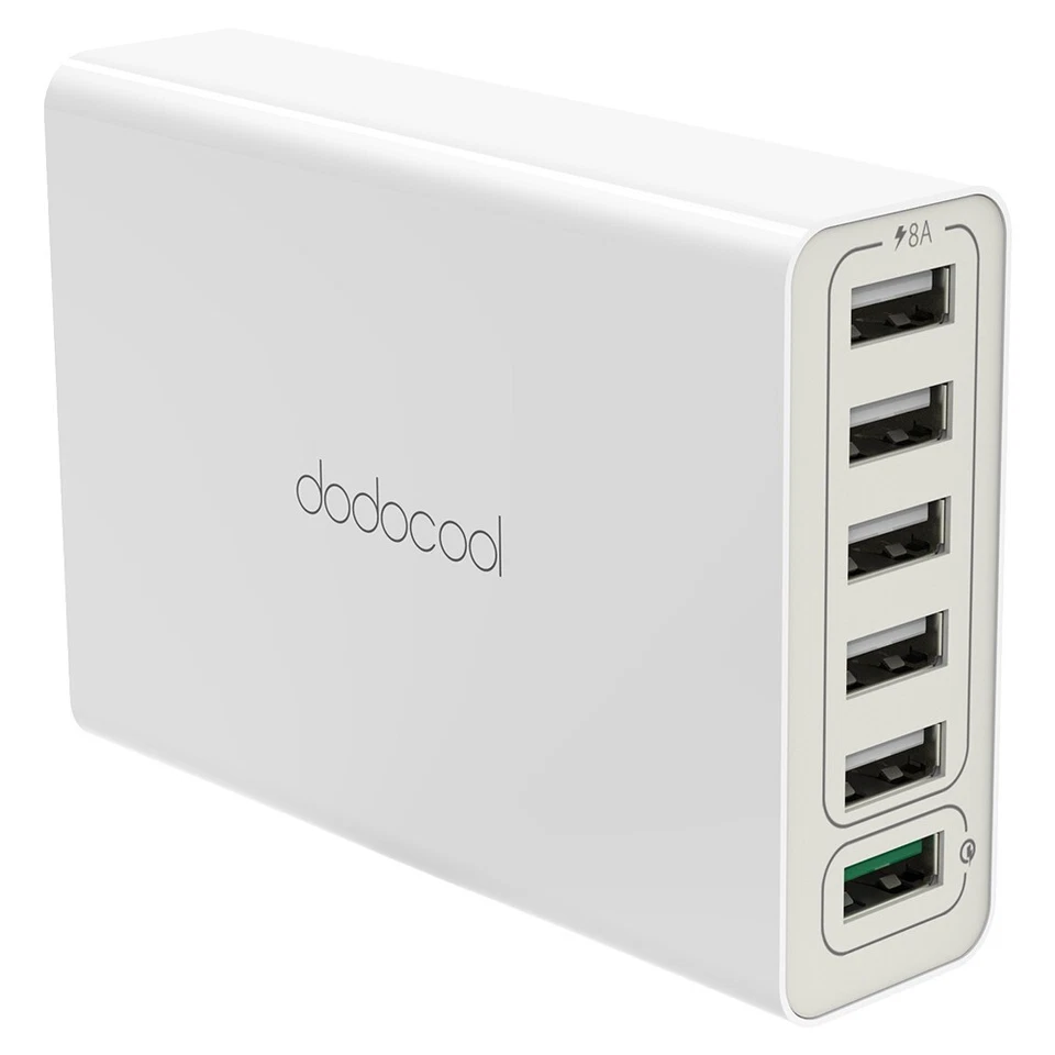 dodocool USB Charger 5 Ports Desktop Charging Station with Dual Quick Charge 3.0 - Image 1 of 4