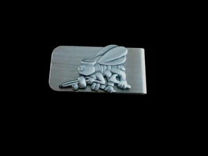 U.S MILITARY NAVY SEABEES METAL MONEY CLIP U.S.A MADE NEW IN BAGS - Picture 1 of 6
