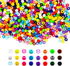 Perles de poney, 2400 pièces 24 couleurs 6 x 9 mm perles de poney en plastique pour l'artisanat, perles de cheveux pour