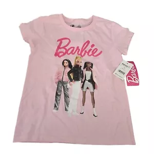 Barbie Girls Pink T-Shirt Fashion Doll Print Size 7/8 Cotton/Polyester Blend - Picture 1 of 6