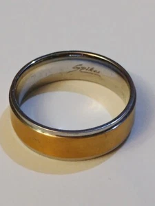 Band Ring Men Stainless Steel Gold Plated Size 13 - Picture 1 of 7