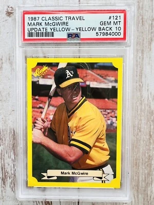 Clásico Mark McGwire #121 1987 radiocontrol novato amarillo espalda gema como nuevo PSA 10 Foto 1 de 3