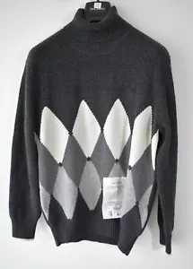 Ballantyne Raw Diamond Grey Ribbed Turtle Neck Cashmere Jumper Size 54 XL 920€ - Bild 1 von 7