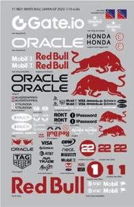2025 F1 Red Bull RC Car decals - RB21 Japanese GP 1/10 Vinyl Sticker Sheet - Picture 1 of 13