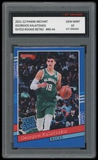 GEORGIOS KALAITZAKIS 21-22 PANINI INSTANT RATED RETRO 1ST GRADED 10 ROOKIE CARD
