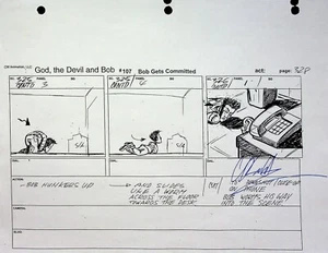 Dio, il Diavolo e Bob FIRMATO DAN KUBAT Produzione Storyboard Copia Pagina B #KB - Foto 1 di 2