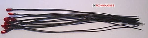 Bachmann CRE0002 - 10 x Red Grain of Wheat Bulbs (3x8mm) with 6" Black Wires 1st - Picture 1 of 9