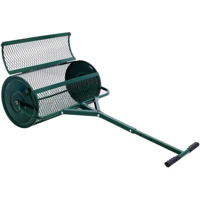 24 in Compost Peat Moss Spreader Roller Metal Mesh T Handle Lawn Garden Care - Image 1 of 4