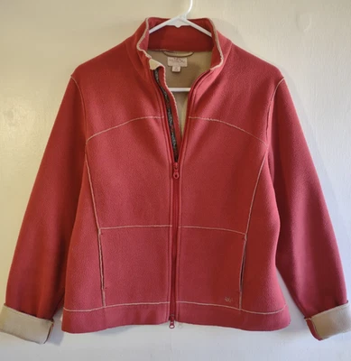 Chaqueta utilitaria para mujer Aventura polar borde crudo cremallera completa informal cálida talla mediana Foto 1 de 4