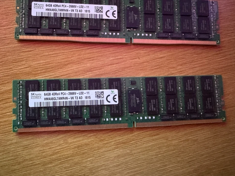 Hynix 64GB PC4-2666V LR 4DRx4 DDR4-2666MHz LRDIMM ECC HMAA8GL7AMR4N-VK - Image 1 of 1
