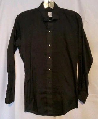 Chaplin Men XS (30/31) Black Tuxedo Wing Tip Collar Pleated Shirt New  - Image 1 of 4