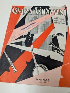 Harms Inc. "Crazy Rhythm" Sheet Music 1928 Jazz Age Jazz Song - Picture 1 of 3