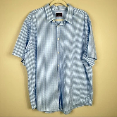 UNTUCKit Button up Mens XXXL Blue White Checkered Shirt Short Sleeve Cotton - Image 1 of 4