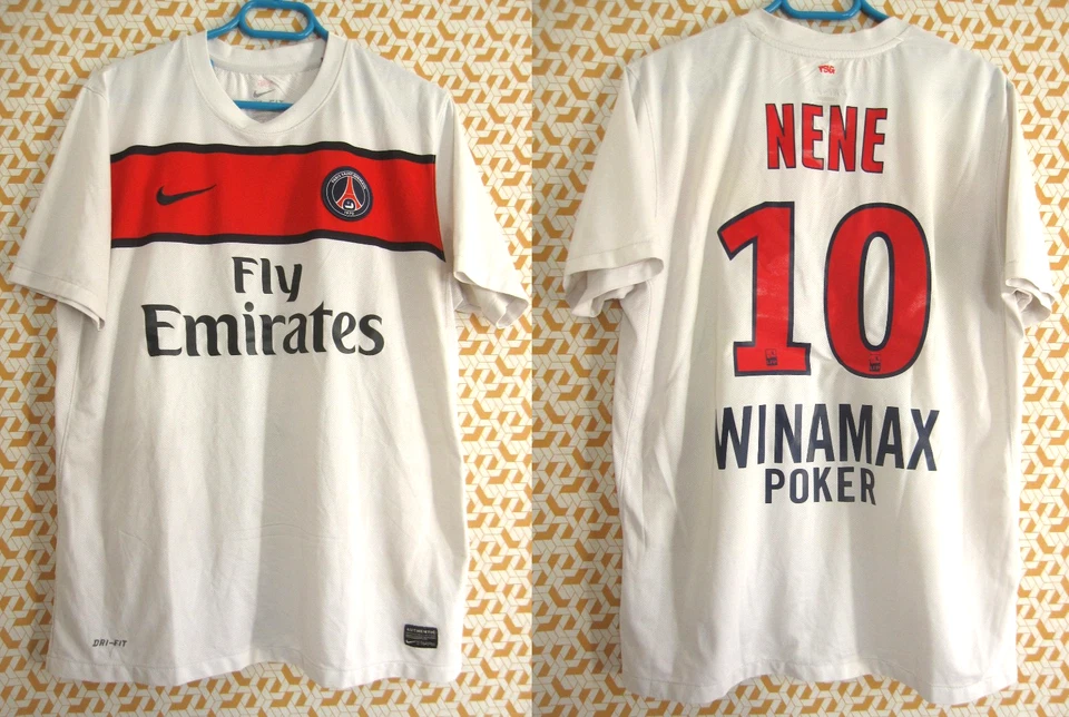 Maillot PSG Paris Saint Germain 2011 2012 Fly Emirates Nene #10 Nike vintage - L - Photo 1/4