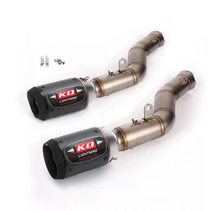 For Yamaha YZF R1 MT-10 2009-14 Exhaust Escape Mid Link Pipe Carbon Muffler Tips - Bild 1 von 10