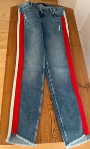 MONARI Denim Jeans Galon Streifen Gr. 40 Damen Hose Ripped / Destroyed Look - Bild 1 von 4