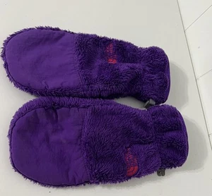 The North Face Denali Mittens Girls Medium Purple Fleece Thermal Winter Mittens - Picture 1 of 4