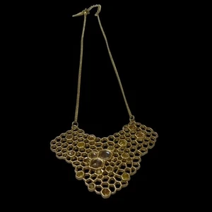 Chloe Honeycomb Gold Statement Halskette Designer Schmuck - Bild 1 von 6