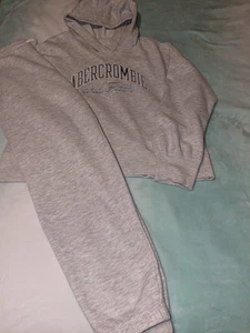 Abercrombie Girls Gray Hoodie & Joggers Set Size 13/14 - Picture 1 of 3