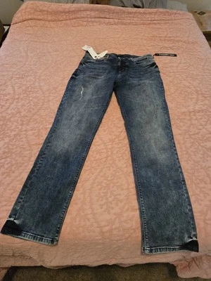 $99... Jeans Karl Lagerfeld talla 34 ajustados rectos azules desgastados.KL 65 entrepierna 32 Foto 1 de 4