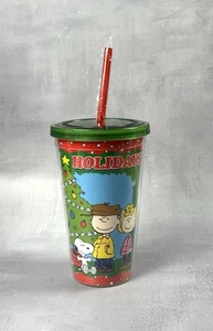 Taza de paja de Navidad Peanuts Gang Snoopy Linus Charlie Brown nueva 0041 - Imagen 1 de 4