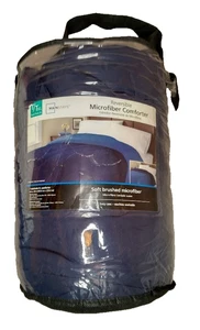 Mainstays Reversible Soft Brushed Microfiber Comforter Bedding Navy Blue T / TXL - Picture 1 of 5