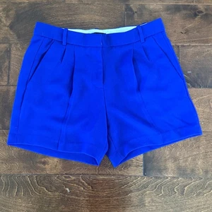 J.Crew Women’s Pleated Shorts Blue High Waist Tailored Cobalt Size 2 Style A2658 - Picture 1 of 5