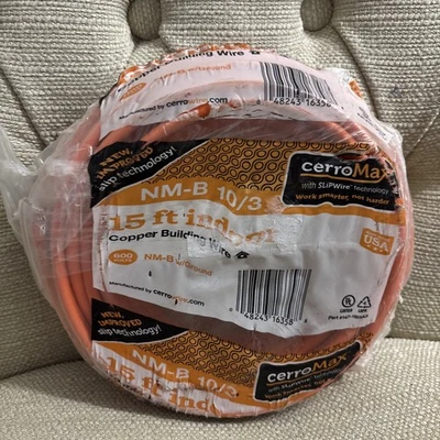 Cerrowire Electrical Wire 15-Ft 10/3 Orange Solid CerroMax SLiPWire NM-B W/G  - Image 1 of 4