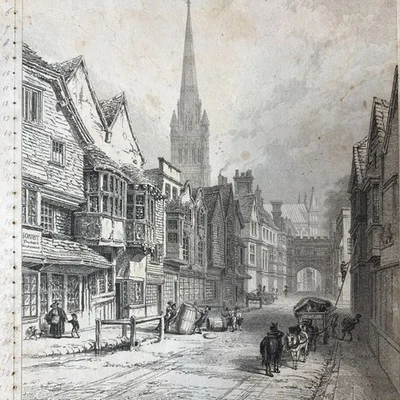 Grabado antiguo a prueba 1829 William Henry Bartlett y John Le Keux - Salisbury Foto 1 de 4