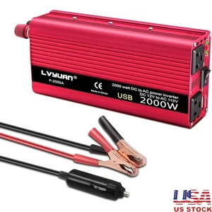 800W Auto Wechselrichter Dual AC Steckdosen USB Schnellladen Tragbar Outdoor Einsatz - Bild 1 von 9