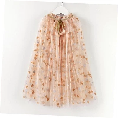  Princess Fairy Tulle Cape for Little Girls Halloween Costume 3T and Up Apricot - Image 1 of 4