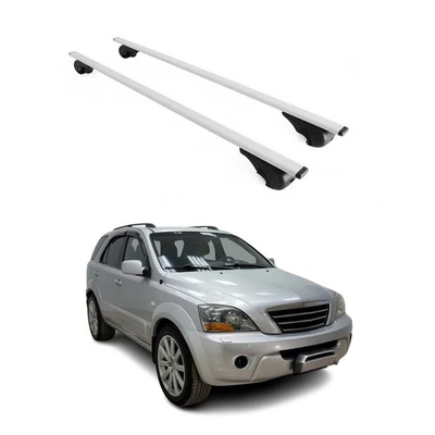 Portaequipajes barras transversales de techo duraderas para Kia Sorento 2003-2009 gris 2x Foto 1 de 4