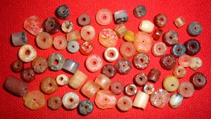 (65) Colorful Tiny Sahara Neolithic Stone Beads 3,000-8,000 Yrs Africa - Picture 1 of 3