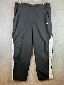 Vintage Nike Trainingshose Herren W Large schwarz Y2K bestickt Swoosh Windbreaker - Bild 1 von 10