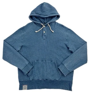 Polo By Ralph Lauren Navy Waffle Henley Nautical Hoodie Sailor Merchant Large - Picture 1 of 8