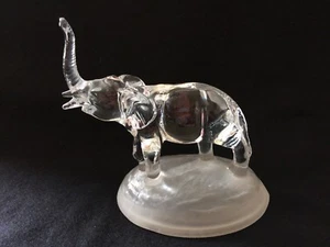 CRYSTAL GLASS ELEPHANT by CRISTAL D'ARQUES. RAISED TRUNK. LOVELY CONDITION. - Picture 1 of 9