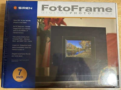 Siren Foto Frame Digital Photo Frame 7 Inch LCD Display New In Box Holds 200 pic - Image 1 of 4