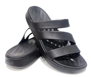 CROCS Getaway Strappy Women Slip-On Sandals - Black - Size 8 NEW AUTHENTIC - Picture 1 of 3
