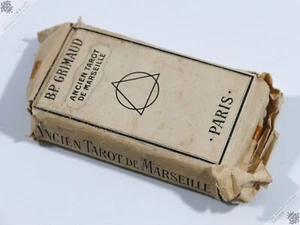 ANCIEN TAROT DE MARSEILLE FORTUNE TELLING DECK PARIS ANTIQUE GRIMAUD 1890 FRANCE - Picture 1 of 2
