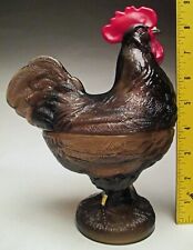 Vintage Original Westmoreland Glass Large Standing Rooster #SR- 1 Line #6 Brown