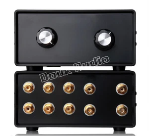 Mini 4-IN-1-OUT Stereo RCA Audio Switch Box Splitter VOL Control Passive Preamp - Picture 1 of 12