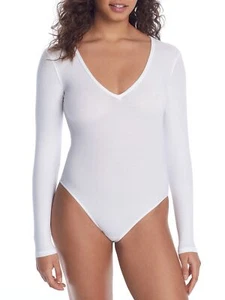 NearlyNude PEARL 2x2 Modal Ribbed Plunge Bodysuit, US X-Large - Picture 1 of 2