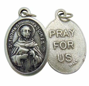 Saint Thomas Aquinas Medal 3/4" Metal Catholic Saint Pendant Gift Made in Italy - Picture 1 of 1