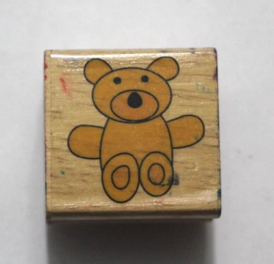 Oso de peluche juguete peluche niño bebé 1,25" sello de goma Foto 1 de 4