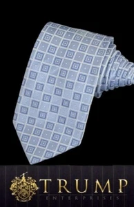 Donald J Trump Necktie Signature Collection Mens Blue 100% Silk President - Picture 1 of 8