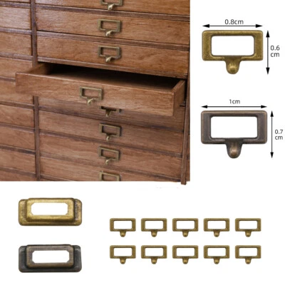 10PC Miniatures 1:12 Scale Dolls House Model Label Micro Hardware Cabinet Handle - Image 1 of 4